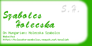 szabolcs holecska business card